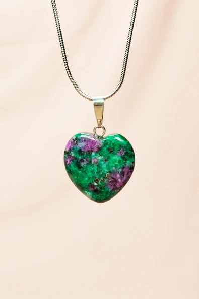 Azurit Doğal Taşı Zincirli El Yapımı Kolye Uç: 2 cm Zincir: 20 cm Kutulu - Resim 3