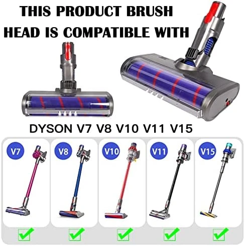 srfn ticaret Dyson Uyumlu V7/V8/V10/V11/V15 Dik Süpürge Turbo Rulo Fırça Emici Yer Başlığı - 3