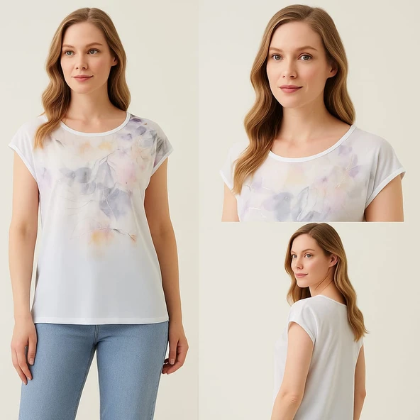 KADIN Kısa Kollu Bluz - 3