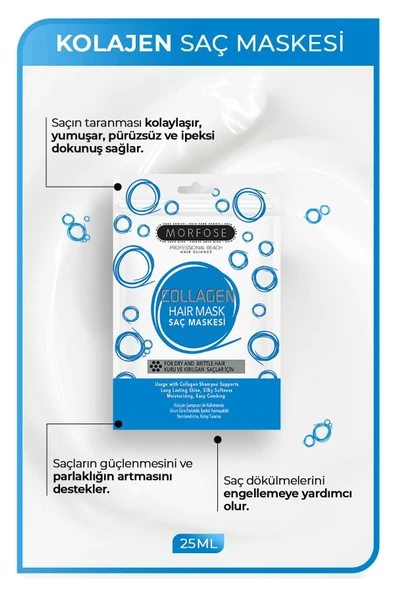 Kolajen Saç Maskesi 25 ML (24 ADET) - Zayıf ve Güçsüz Saçlar İçin - mrfs - 2