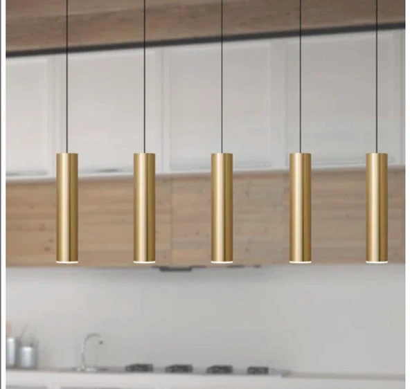 Mylights sıralı masaüstü beşli 5 li sartkıt 120cm metal gövde tasarruflu led ampul ile spot sarkıt  avize - Resim 2