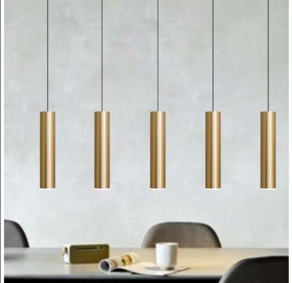 Mylights sıralı masaüstü beşli 5 li sartkıt 120cm metal gövde tasarruflu led ampul ile spot sarkıt  avize