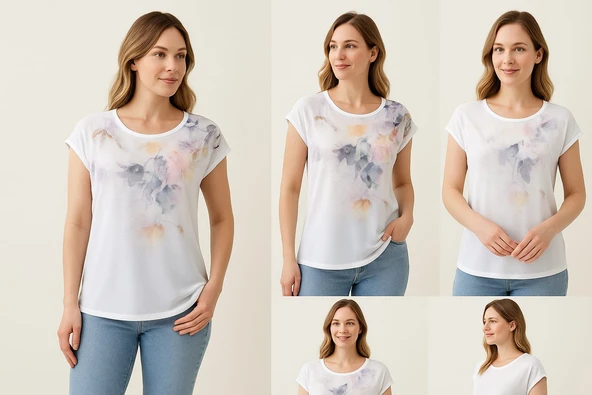 KADIN Kısa Kollu Bluz - 2