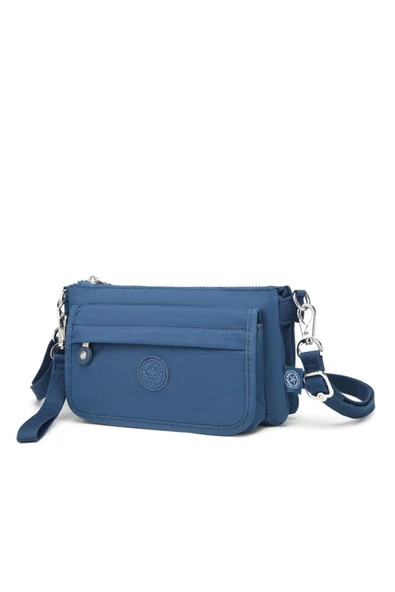 Minik Boy Krinkıl Kumaş Kadın Postacı Çantası Smart Bags 1191 - Resim 3