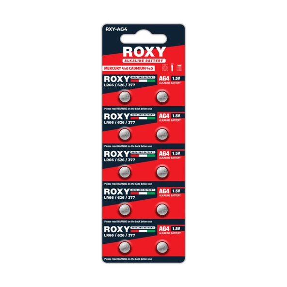 AG4 LR66/626/377 18 Mah Alkalin Düğme Pil 10 Lu Paket