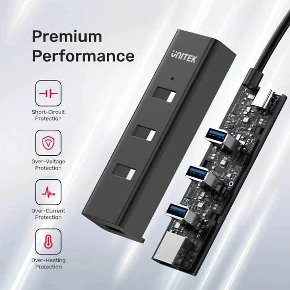 UNITEK TYPE-C TO 4 PORT USB 3.0 + TYPE-C (Y-3089Z01) - 5
