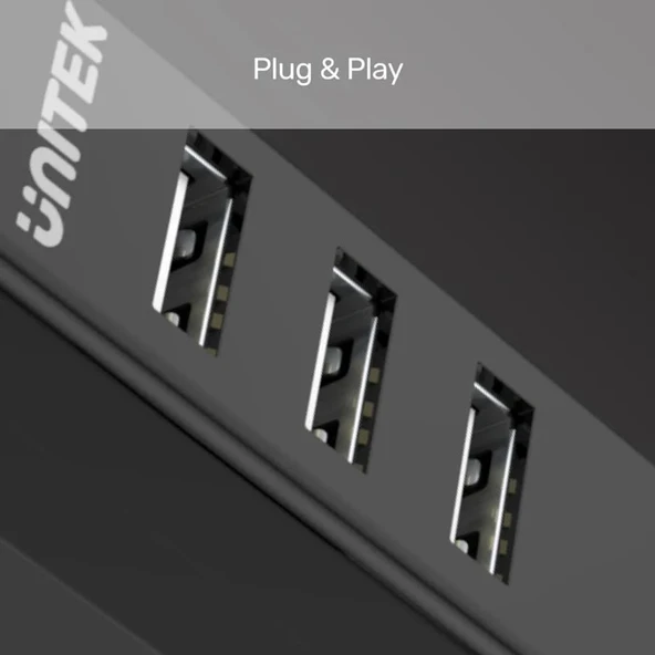 UNITEK TYPE-A TO 4 PORT USB2.0 HUB 80CM KABLO (Y-2140) - 6