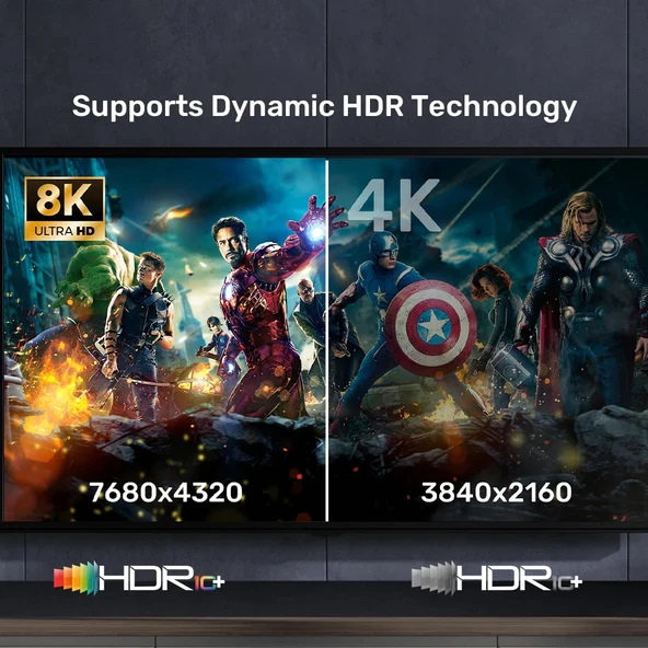 UNITEK HDMI2.1 KABLO 1.5MT 8K60Hz (C11086GY01-1.5M) - 5