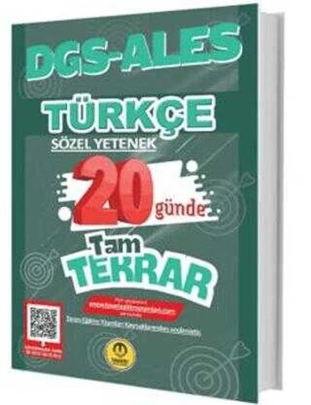 DGS ALES Türkçe 20 Günde Tam Tekrar Soru Bankası Tasarı Eğitim Yayınları