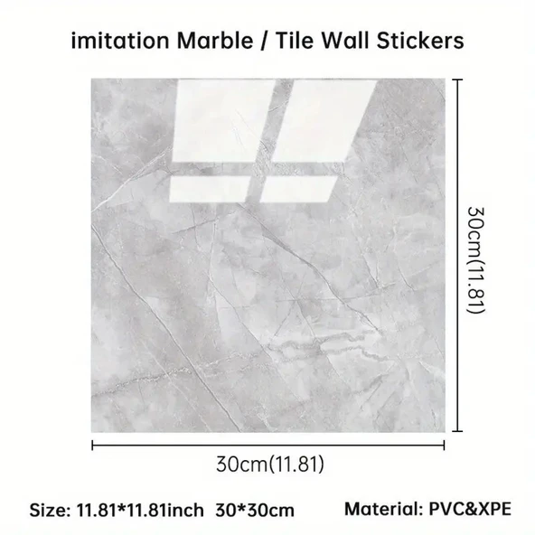 Gri Mermer Desen Du Sticker (30*30) - 3