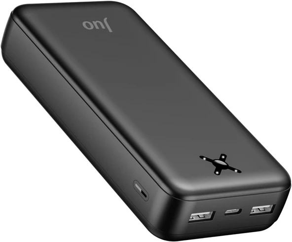 Juo 20000mAh 10.5W Çift USB-A Çıkışlı Powerbank Taşınabilir Hızlı Şarj Cihazı Siyah ürün görseli