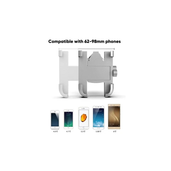 Alüminyum Gövdeli Metal Gidon Bağlantılı Motosiklet Telefon Tutucu 7 İnç Xl - 7