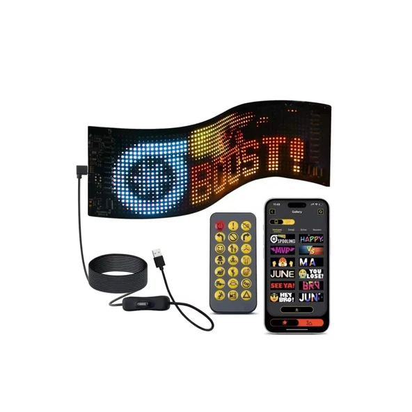 Led Ekran Matrix Panel Cama Yapışan En Büyük Boy 16x96 Led Sayısı Araba Yazısı 12cm-59.5cm - 2