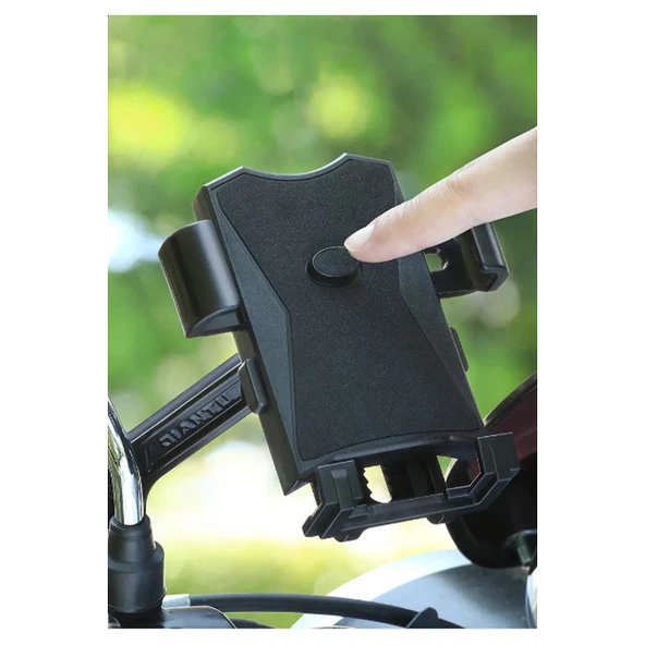 Otommatik Model Motosiklet Telefon Tutucu Ayna Bağlantılı - 5