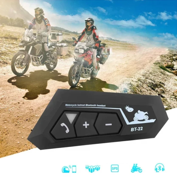 Bt22 Kask Kulaklık Bluetooth Motosiklet Kulaklık 5.0 Bluetooth Interkom Motorsiklet Kulaklık - 5