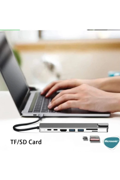 Type-c To Hdtv Multifunction Adapter 8 Port Kablo - 3