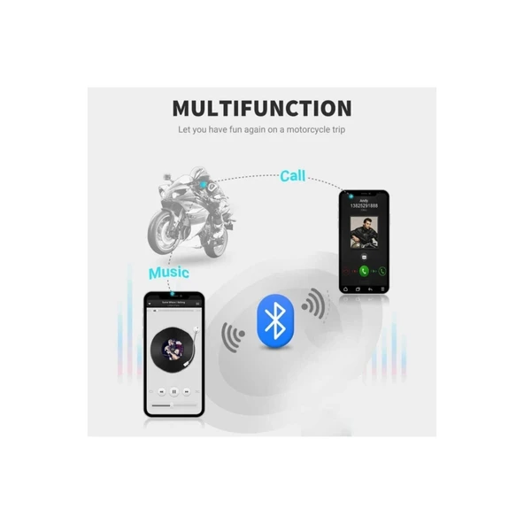 Bt22 Kask Kulaklık Bluetooth Motosiklet Kulaklık 5.0 Bluetooth Interkom Motorsiklet Kulaklık - 4