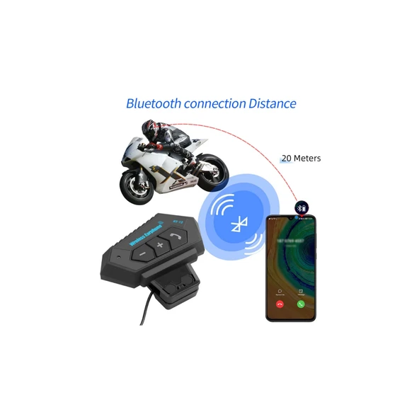 Bt12 Kask Kulaklık Bluetooth Motosiklet Kulaklık Interkom Motorsiklet Kulaklık - 3