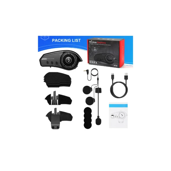 Bt35 Kask Kulaklık Bluetooth 5.0 Motosiklet Interkom Su Geçirmez Kablosuz Kulaklık - 2