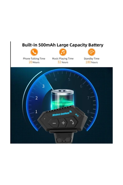 Bt12 Kask Kulaklık Bluetooth Motosiklet Kulaklık Interkom Motorsiklet Kulaklık - 5