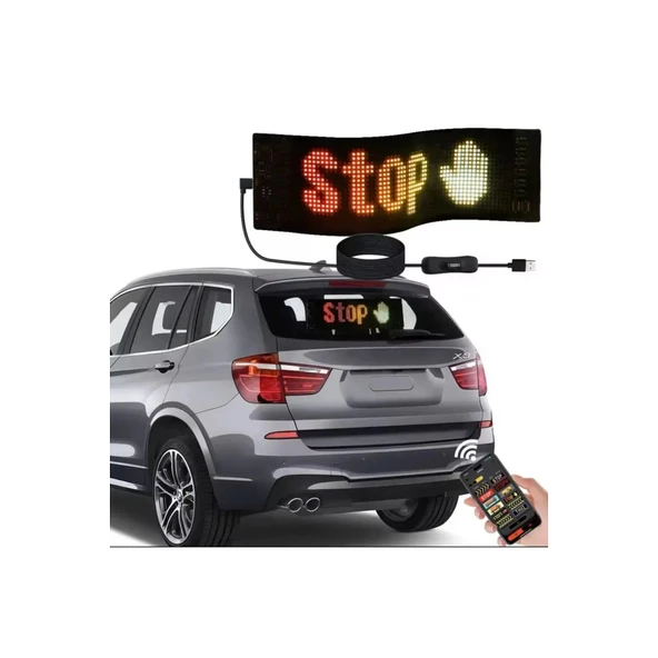 Led Ekran Matrix Panel Cama Yapışan En Büyük Boy 16x96 Led Sayısı Araba Yazısı 12cm-59.5cm - 6