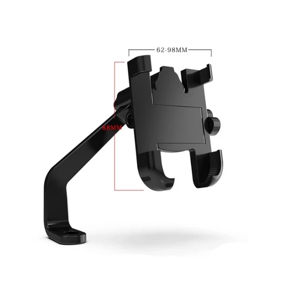 Alüminyum Gövdeli Metal Ayna Bağlantılı Motosiklet Telefon Tutucu 7 İnç Xl - 5