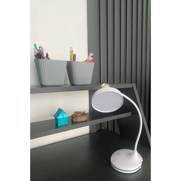 BUFFER® Dokunmatik 3 Farklı LED Işıklı Çalışma Masası Üstü Lamba - 8