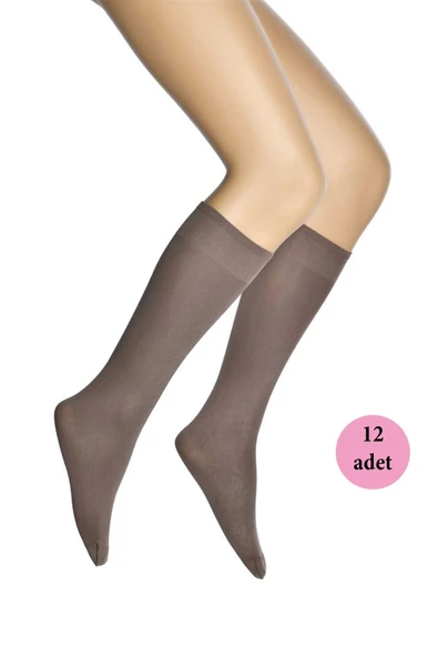 12 Adet Mikro 70 Dizaltı Kadın Çorap Vizon 86 ürün görseli