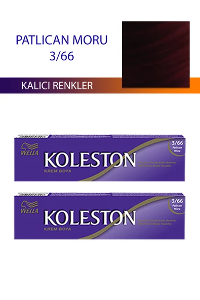 2 Adet Single Tüp Boya Saç Boyası Patlıcan Moru 3/66 - 1
