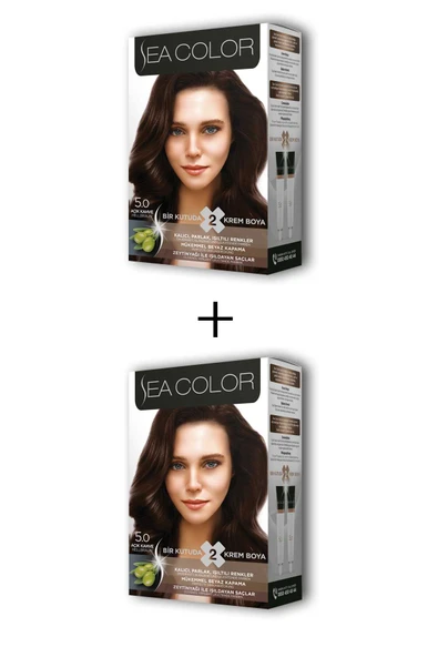 2X2 Tüp Krem Saç Boyası Seti Açık Kahve No:5.0 ürün görseli 1