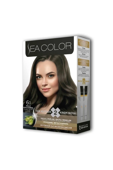 2 Tüp Krem Saç Boyası Seti Küllü Koyu Kumral No:6.1 ürün görseli 1