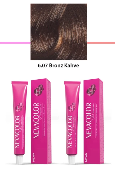 2 li Set Premium 6.07 Bronz Kahve - Kalıcı Krem Saç Boyası 2 X 50 g Tüp ürün görseli 1