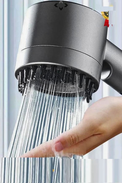 3 Fonksiyonlu Masajlı Duş Başlığı – Kireç Filtreli Start- Stop Tuşlu Banyo Duş Başlık - 5
