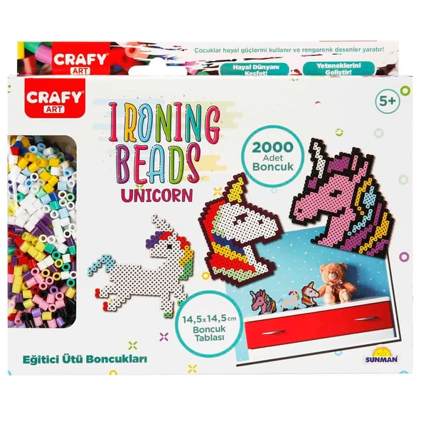 Crafy Ütü ile Yapışan Unicorn Boncuk Seti - Resim 4