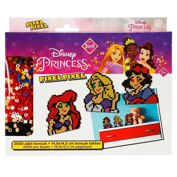 Disney Princess 3in1 Pixel Pixel Boncuk Aktivite ve Oyuncak Seti - Resim 3