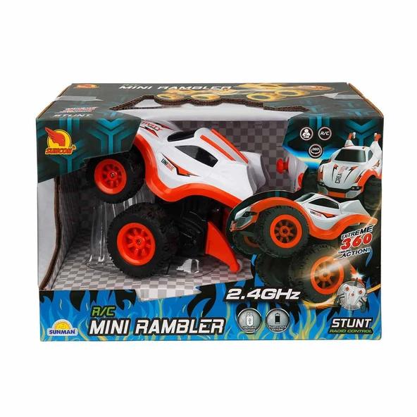 Suncon Mini Rambler 360 Derece Dönen Uzaktan Kumandalı Araba 16 cm 25321 Beyaz - Resim 4