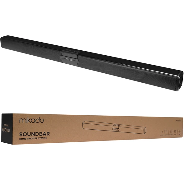MIKADO MD-SB101 SİYAH 10WX2 12V/1.5A BT USB AUX TF KARTLI EV SİNEMA SOUNDBAR HOPARLÖR - 2