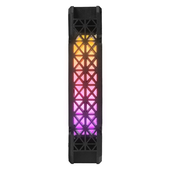 Rampage CROSS F20 38CFM 1200RPM 12cm Rainbow 3P+4P Molex Soketli Siyah Kasa Fanı - 2