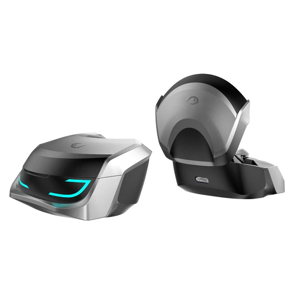 Rampage Clutch T01 Siyah/Gümüş 4 Mikrofonlu ENC+ANC Oyuncu Bluetooth V5.3 TWS Gerçek Kablosuz Kulaklık - 4