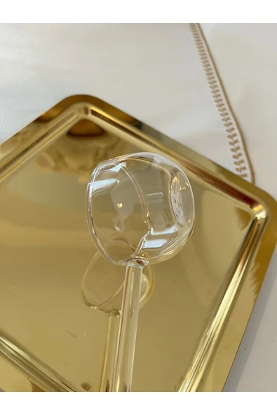 Cam El Yapımı Büyük Boy Ölçü Kaşığı – Modern Tasarım Tek Parça