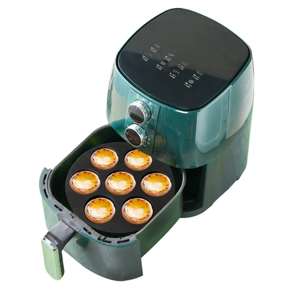 Silikon Airfryer Muffin Cupcake Kek -Kurabiye Pişirme Kalıbı 7 Bölmeli - 3