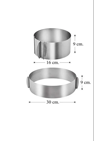 Kek Kalıbı -  Ayarlanabilir Kelepçeli Yuvarlak Paslanmaz Metal - 2