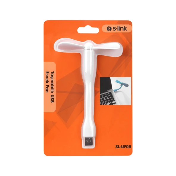 S-LINK SL-UF05 TAŞINABİLİR ESNEK BEYAZ USB MİNİ FAN - 4