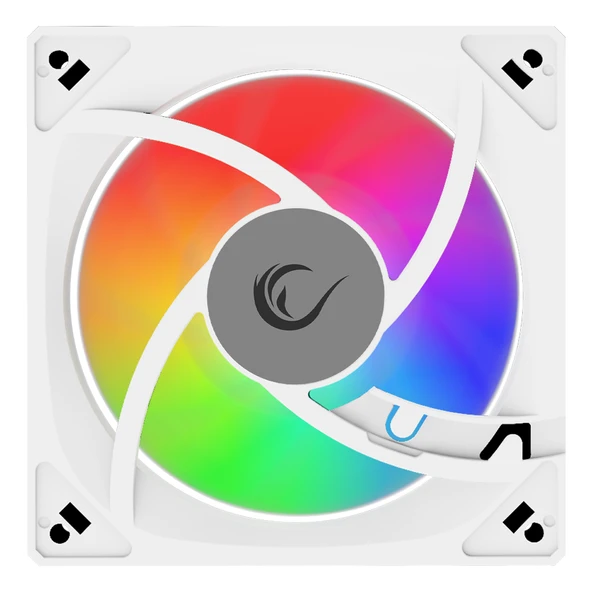 Rampage 7C-120B 120*120*25mm Double Ring Aynalı ARGB Beyaz Kasa Fanı - 4