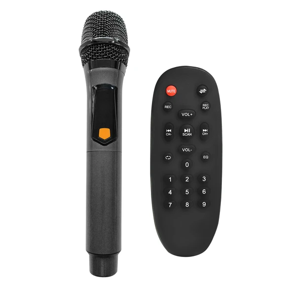 Mikado MD-80KP 40W 7.4W 3600mAh Bataryalı Siyah 1 UHF UV Mikrofonlu USB/BT/TF/TWS/AUX 9V 2A Adaptörlü Toplantı-Parti - 4