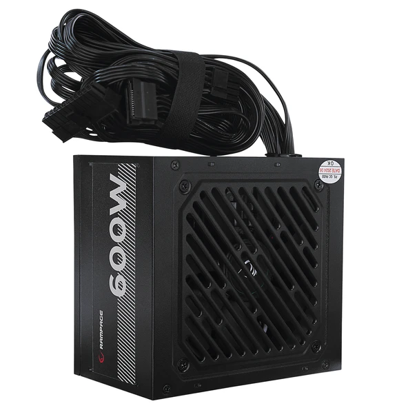 Rampage RMP-600-80P 600W 80Plus Bronze 12cm Fan Aktif PFC Power Supply
