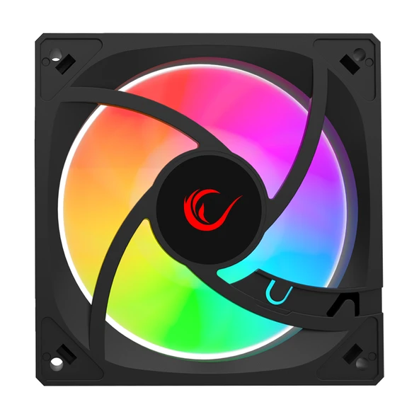 Rampage 7C-120S 120*120*25mm Double Ring Aynalı ARGB Siyah Kasa Fanı - 4