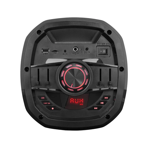 Mikado MD-BT106 30W USB/BT/TF/TWS Led Işıklı Kablosuz Mikrofonlu Toplantı-Parti Kule Hoparlör - Resim 3