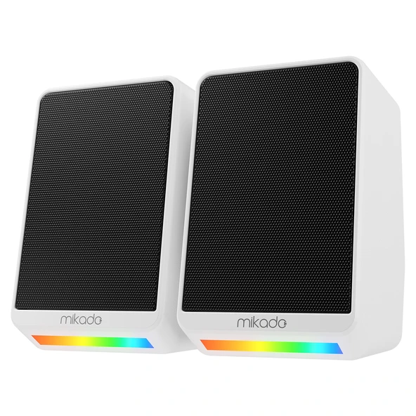 Mikado MD-178 2.0 3W*2 Beyaz RGB Aydınlatmalı USB + 3.5mm USB 5V Speaker Hoparlör - 2