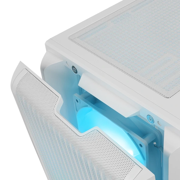 Rampage CRAFT Beyaz Mesh Type-C*1+Usb3.0*2+Hd Audio 1*14CM+3*12CM ARGB Fan ATX Mid-T Gaming Oyuncu Kasası - 6